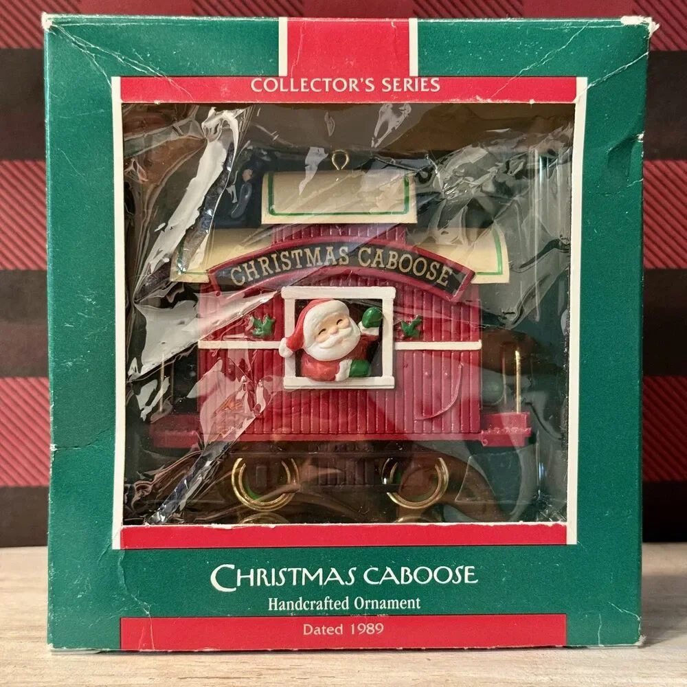 1989 Hallmark Christmas Caboose Train #11 Keepsake Ornament | Here Comes Santa